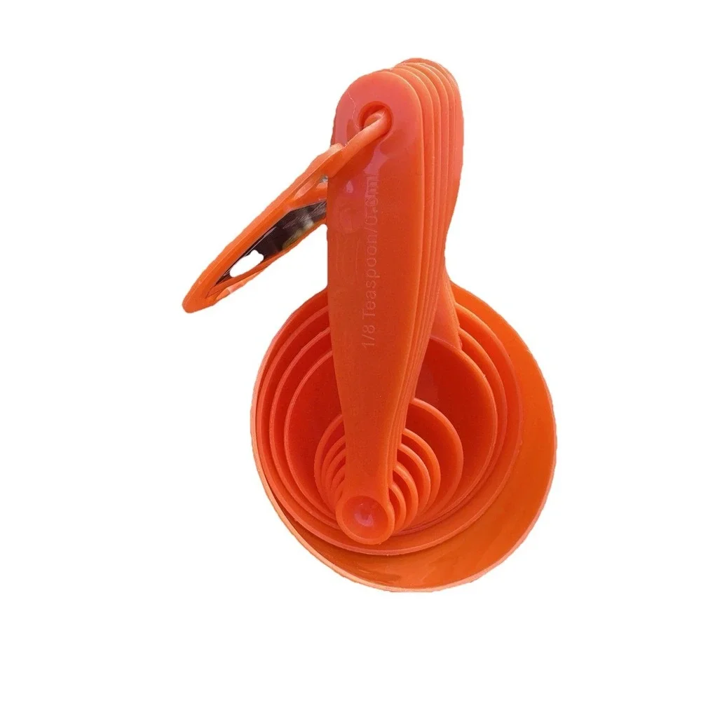 Cook's Kitchen Orange Measuring Cup Spoon Set, 10-Piece,‎ 1/8 Teaspoon to 1 Cup